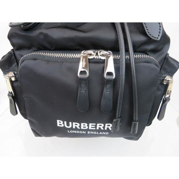 NWT BURBERRY RUCKSACK BLACK NYLON BUCKLE LEATHER BACKPACK BAG MEDIUM $1290 main image 11